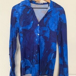 Mango Vibrant Blue Button Down Shirt